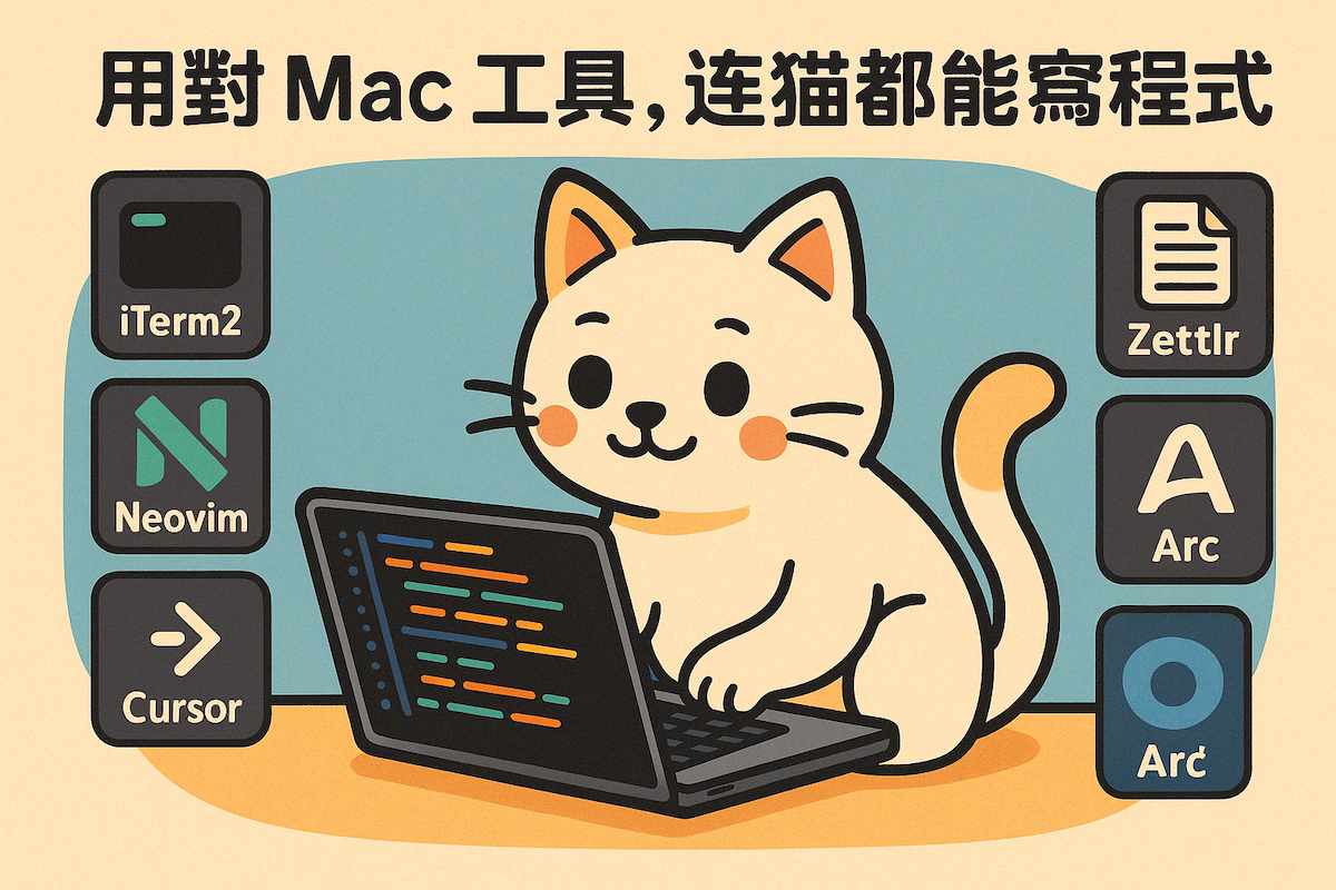 Featured image of post 用對 Mac 工具，連貓都能寫程式