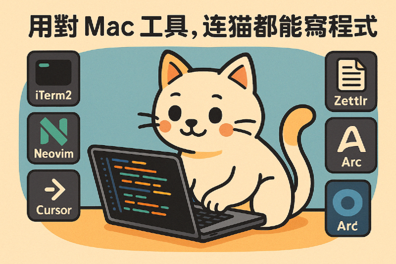 Featured image of post 用對 Mac 工具，連貓都能寫程式